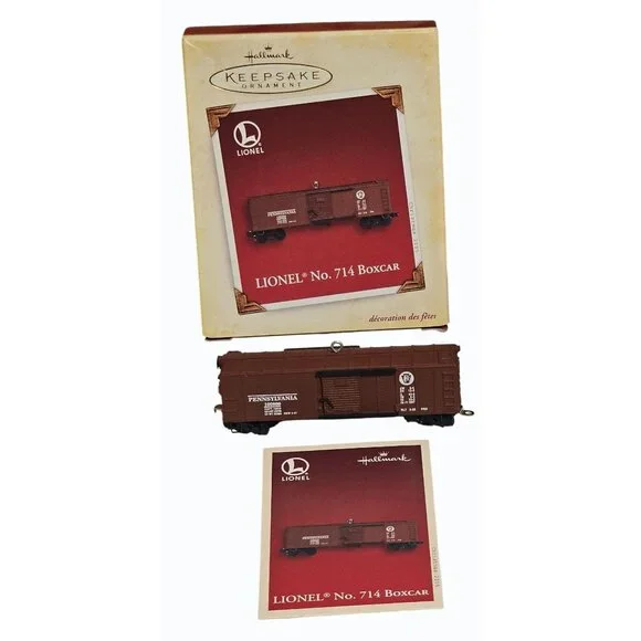 Hallmark Lionel Train No. 714 Boxcar & No. 717 Caboose Ornaments Lot of 2 - Picture 2 of 16